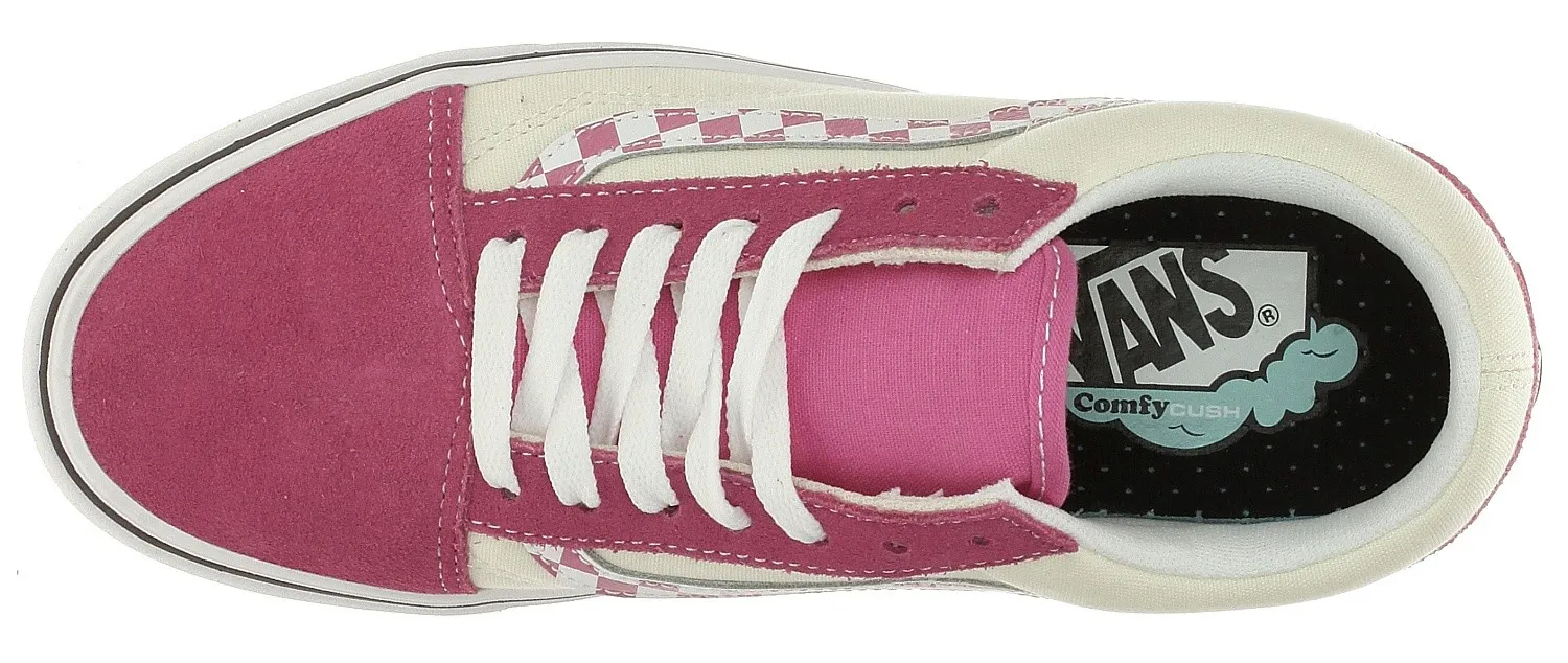 shoes Vans ComfyCush Old Skool - Sidestripe Check/Carmine Rose/True White