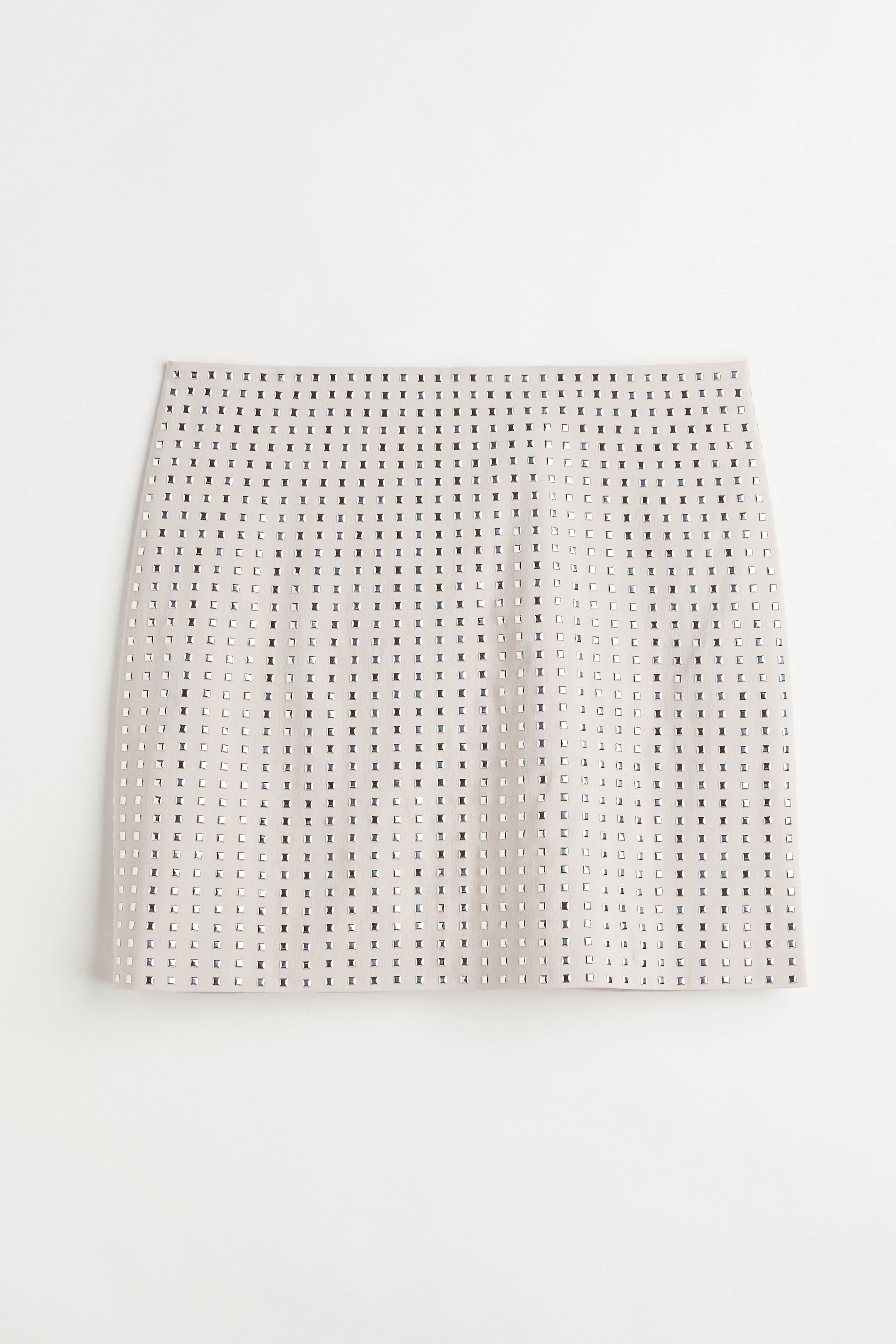 Short skirt - Regular waist - Short - Natural white/Studs - Ladies | H&M GB