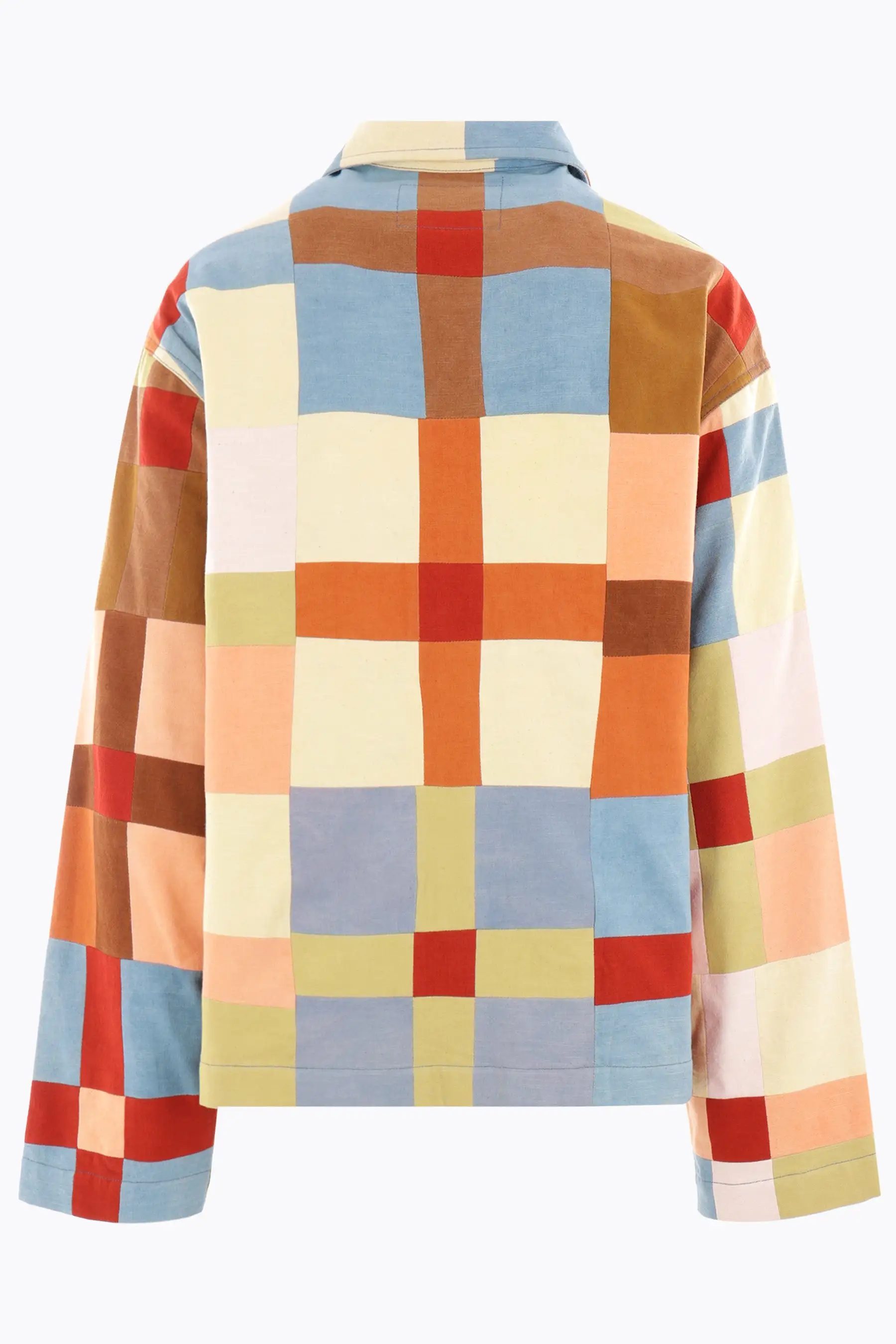 Sot multi exploded check organic cotton jacket