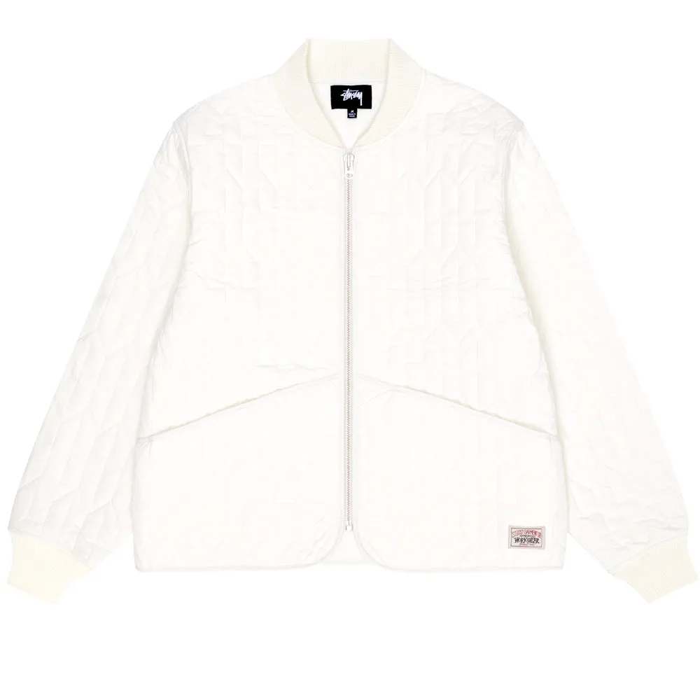 STSSY S QUILTED LINER JACKET // CREAM