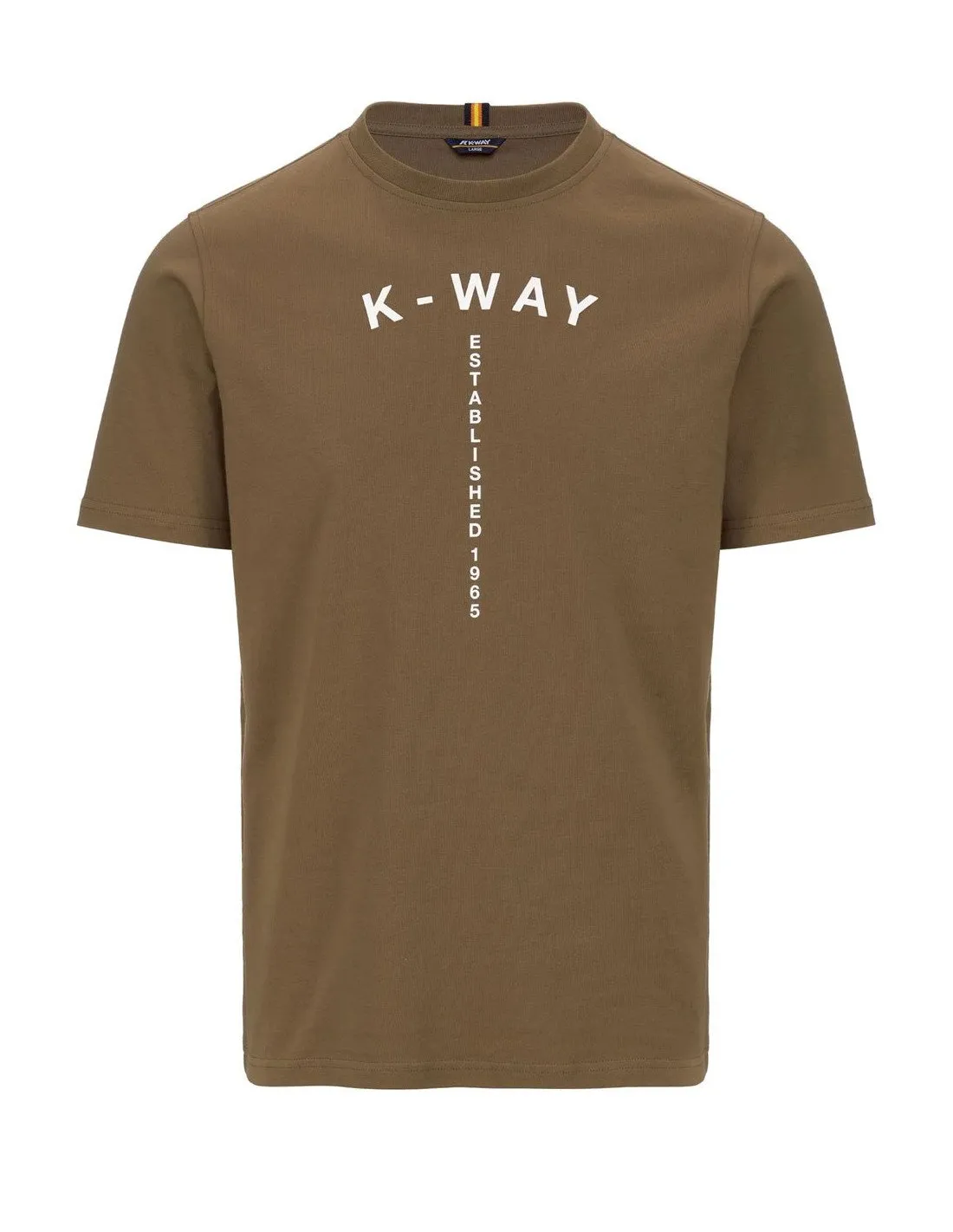 T-shirt K-way uomo K41318W Odom typo est marrone corda