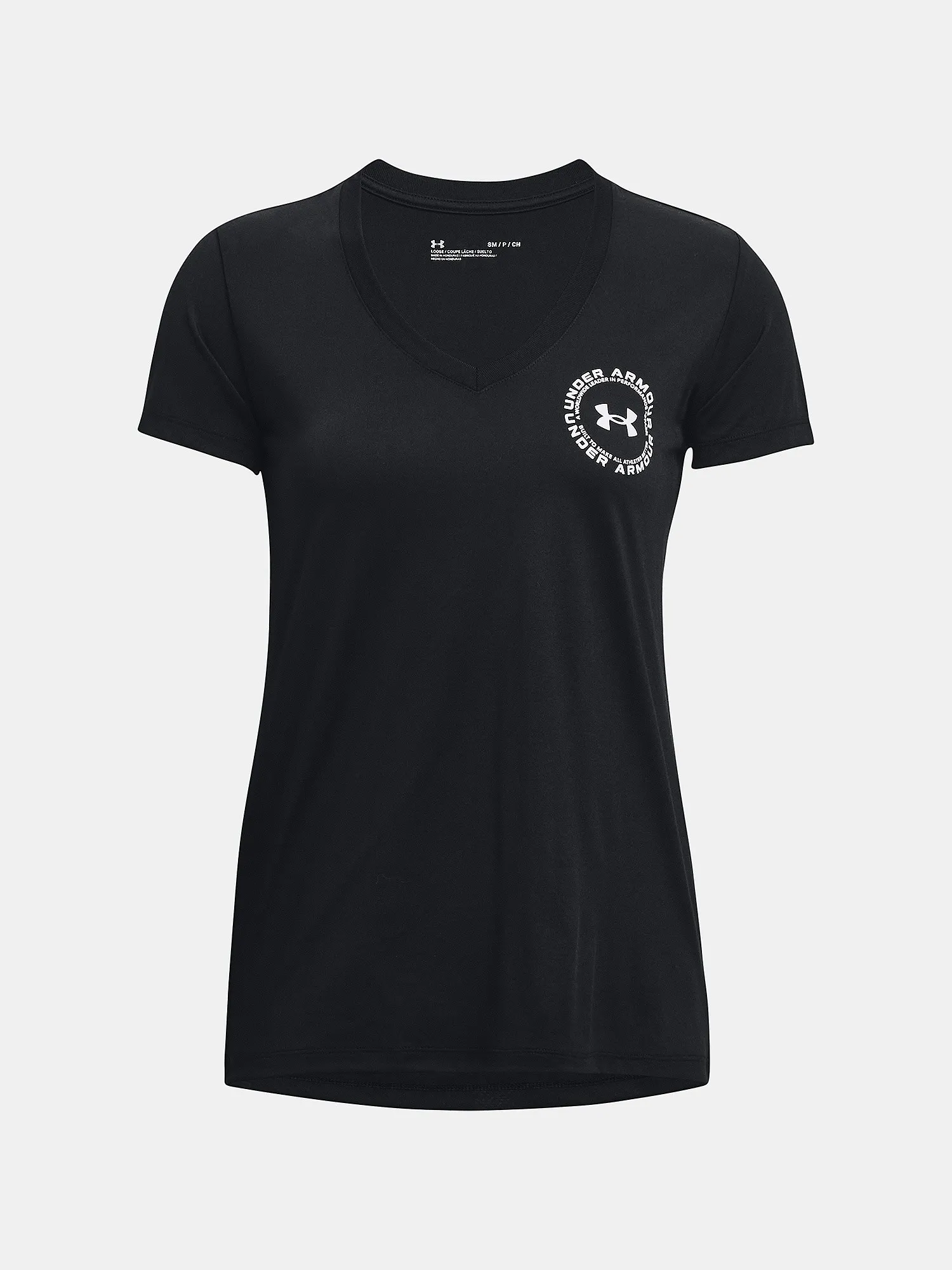 T-Shirt Under Armour Tech Solid LC Crest SSV - Black/White - women´s