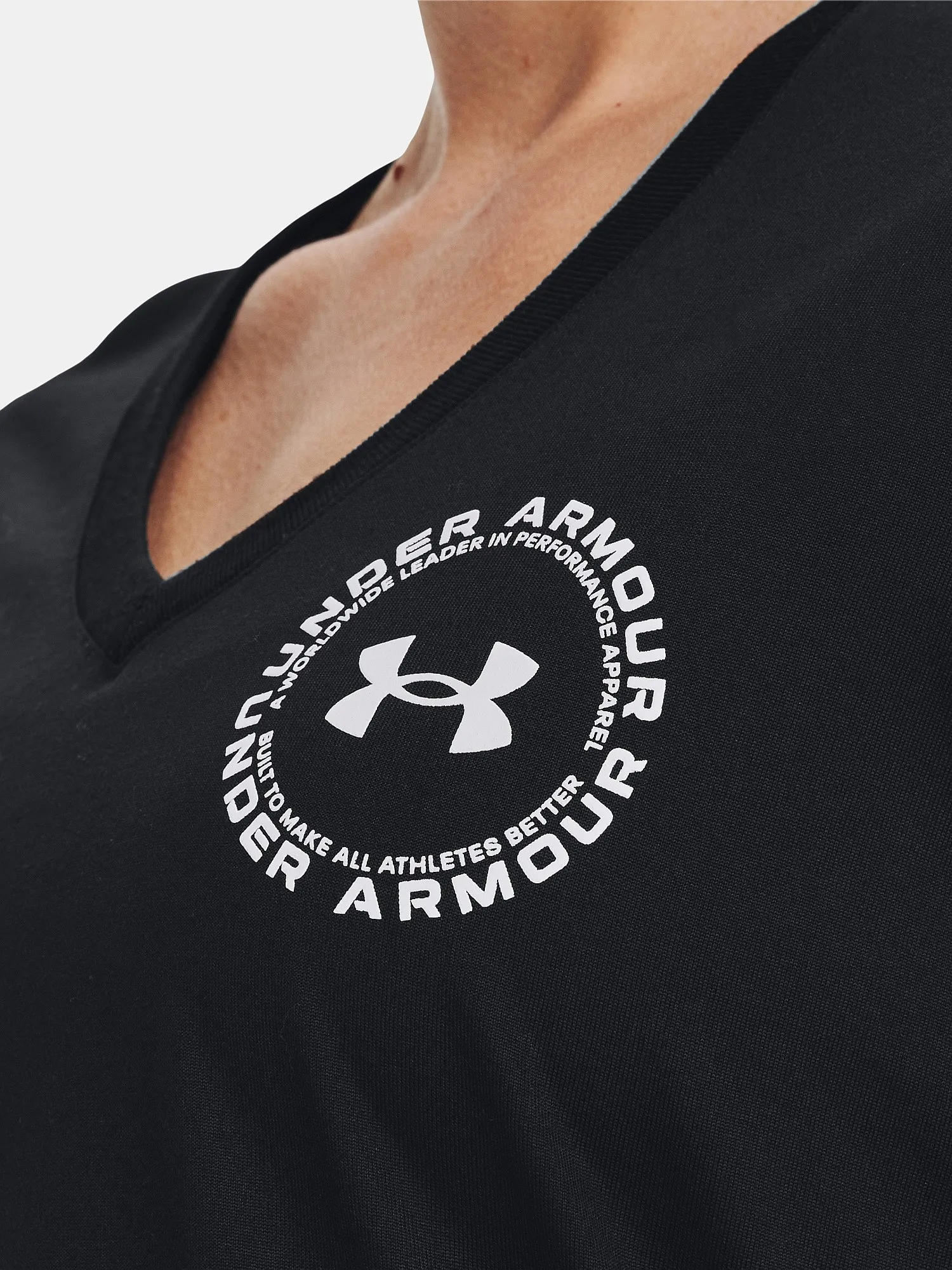 T-Shirt Under Armour Tech Solid LC Crest SSV - Black/White - women´s