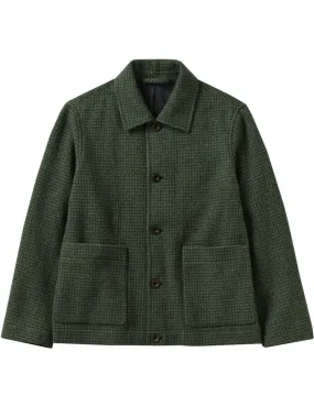 Toast Dogtooth Wool Chore Jacket Forest Green