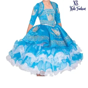 Traje Charro de Niña KS76220 Blue - Charro Suit for Girls