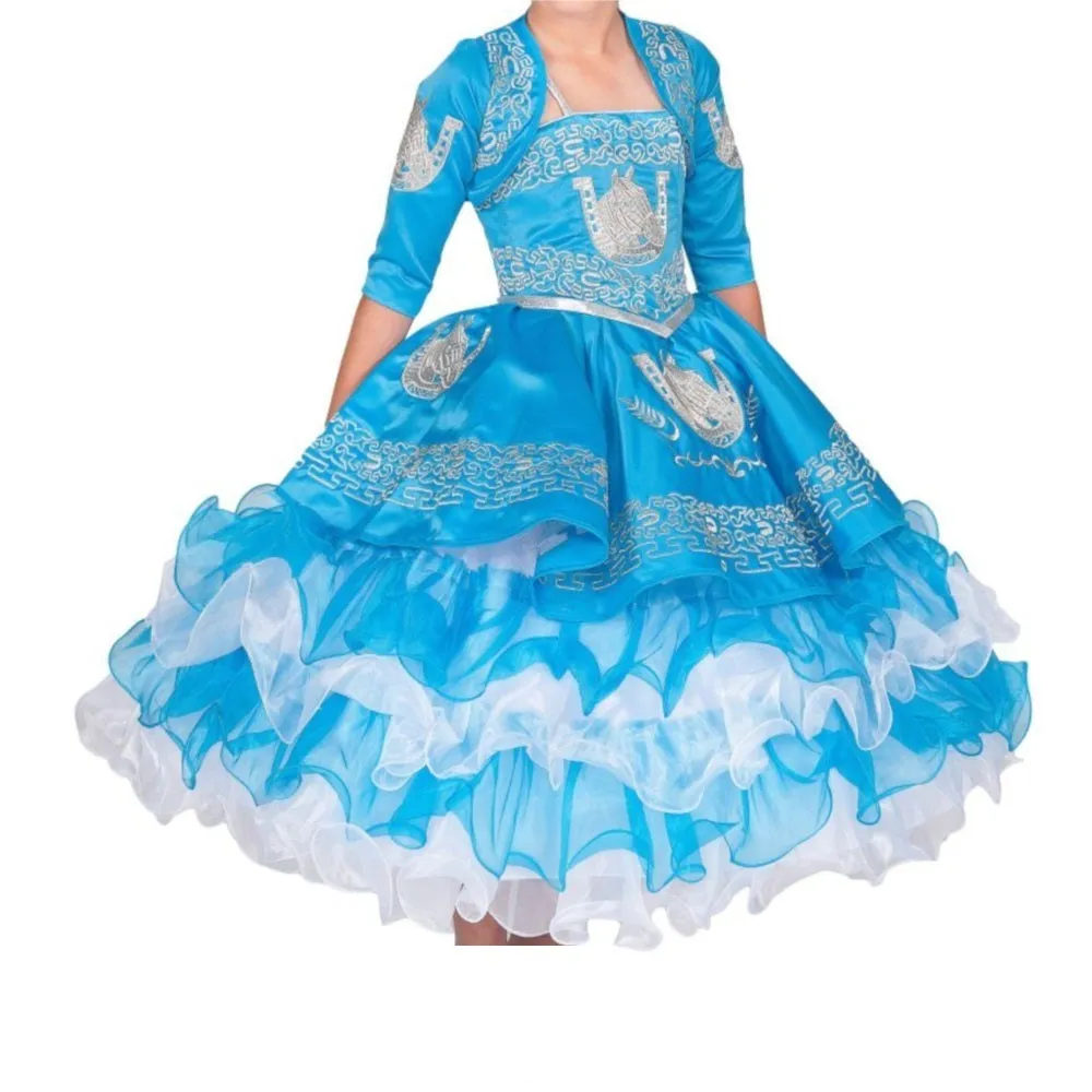 Traje Charro de Niña KS76220 Blue - Charro Suit for Girls