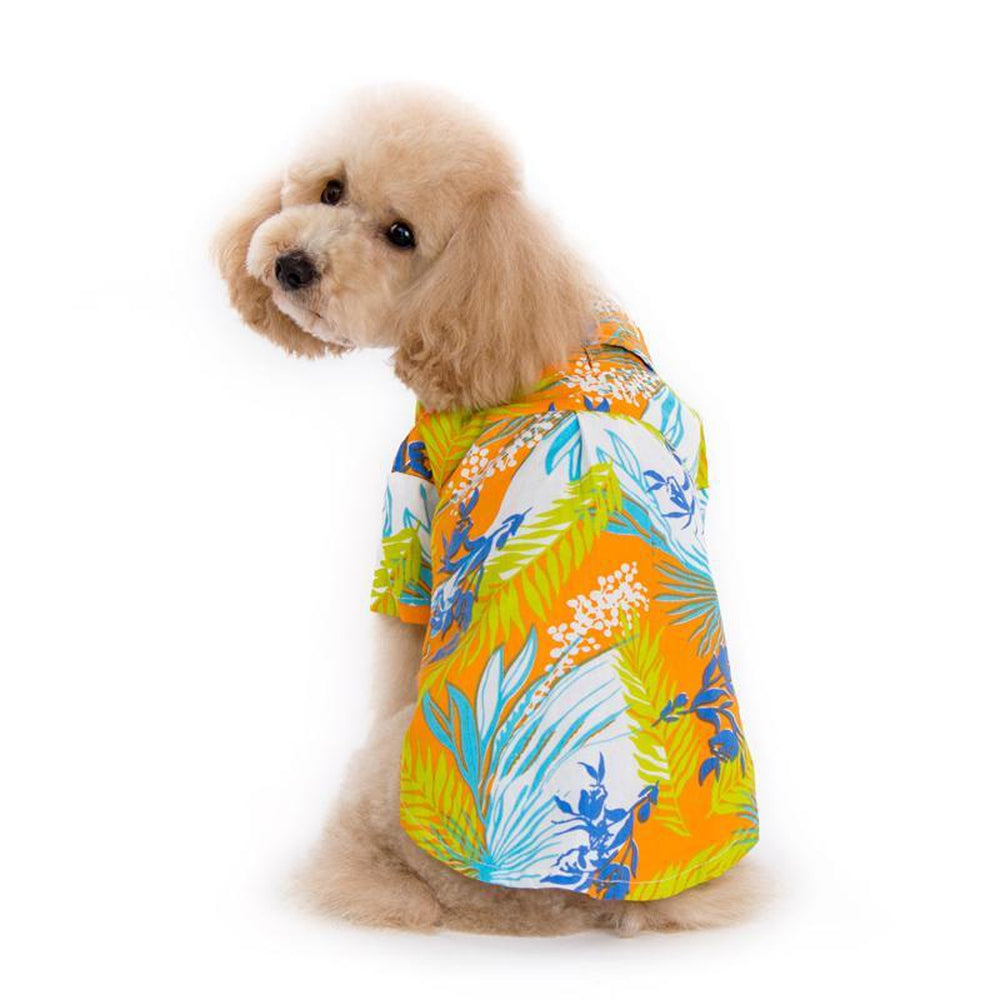 Tropical Island Dog Shirt by Dogo - Orange