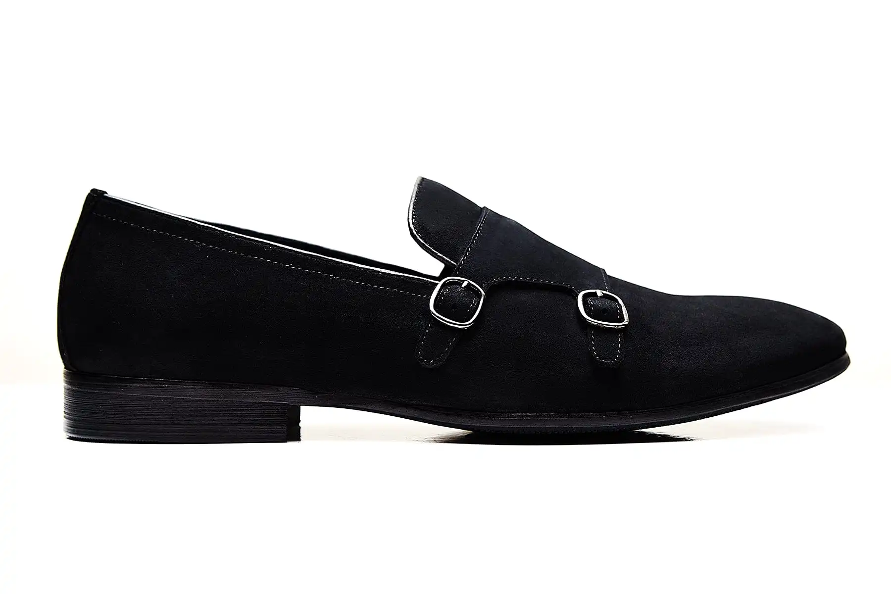 ZANATI | Black suede monk loafers